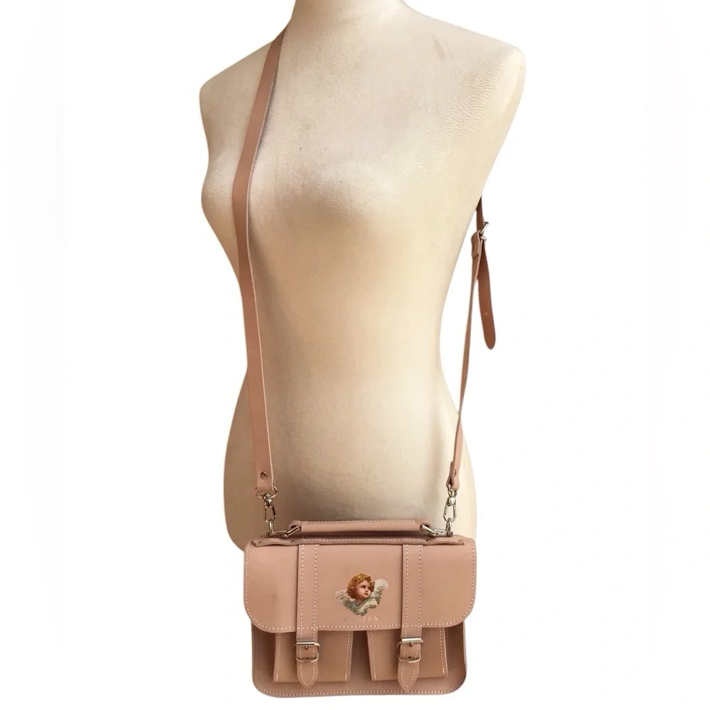 Grafea Micro Angel Leather Satchel Crossbody Bag NEW